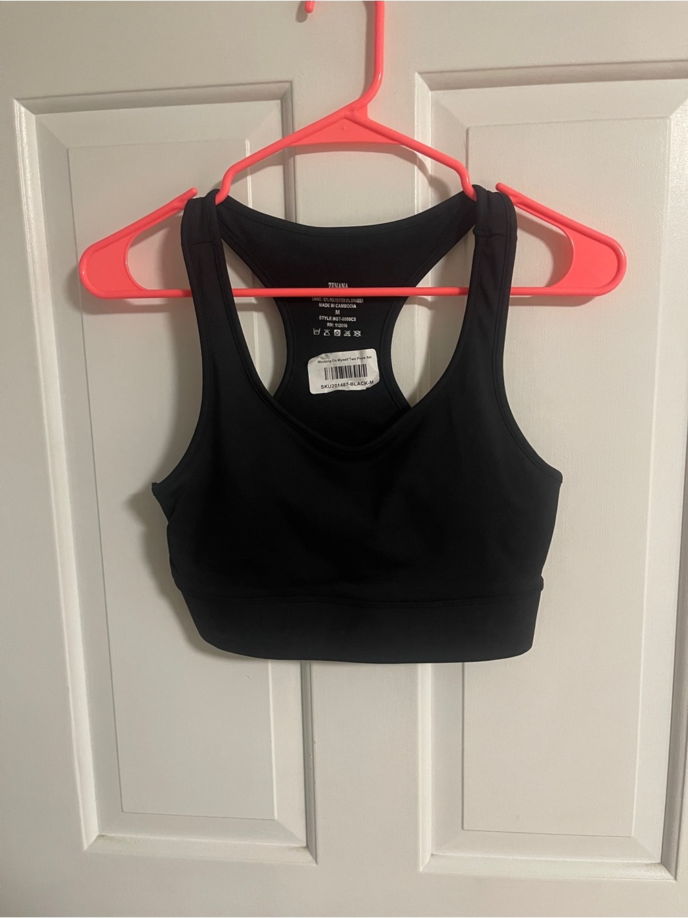 Zenana Outfitters Black Racerback Sports Bra